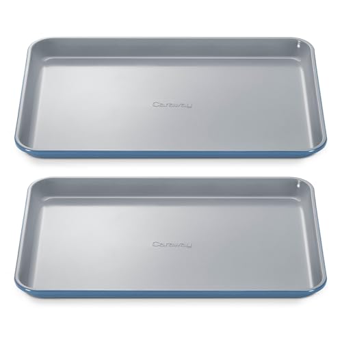 Caraway Non-Stick Ceramic Medium Baking Sheet Duo - color: Slate, size: 2x Medium 10" x 15"