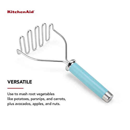 KitchenAid Gourmet Stainless Steel Wire Masher, 10.24-Inch, Aqua Sky - color: Aqua Sky, style: Gourmet Handle