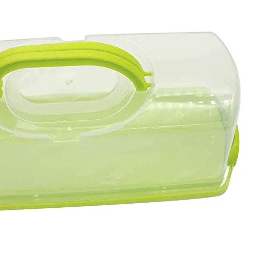 2 Pack Plastic 13 inch Rectangular Loaf Cake Storage Container,Bread Keeper for Carrying and Storing Banana Bread,Pumpkin Bread