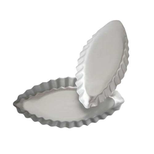 Aluminum Boat Tart Pan Fluted Oval Baking Mold, Small Wavy Tartlet - style: Bigger size 4.7"