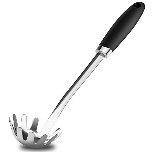 Stainless Steel Pasta Spoon, Spaghetti Server, Pasta Fork, Silver - color: B-Silver Pasta