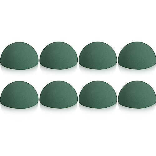 Shihanee 7.5 x 3.75 Inches 8 Pcs Half Ball Floral Dry Foam - size: 7.5 x 3.75 Inches