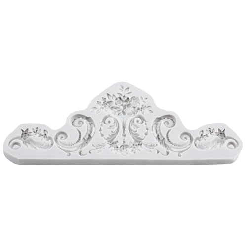 Lingzhi Baroque Style Fondant Mold Curlicues Scroll Lace Silicone Molds - color: Style E