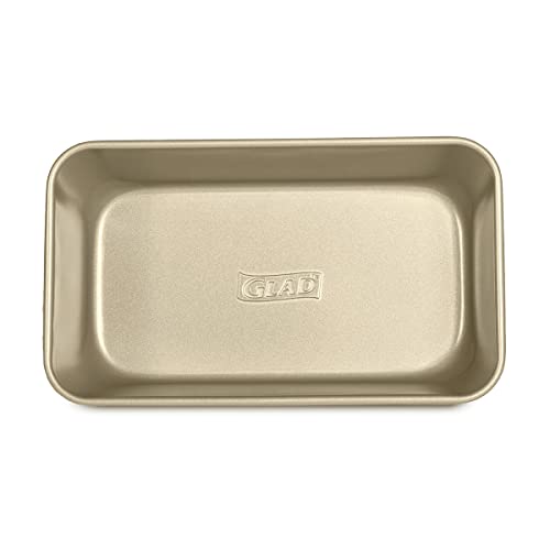 Glad Loaf Baking Pan Nonstick - Heavy Duty Metal Bakeware for Bread and Cakes, 9.5 x 5.62 x 2.5 inches - size: Loaf, style: Loaf