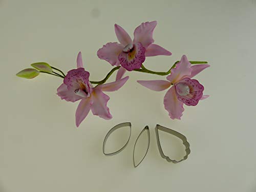 PME Sugarcraft Cattleya Orchid Petal Cutters, Stainless Steel, Set of 3