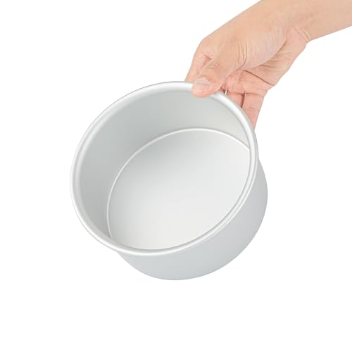 Restaurantware-Met Lux 6 x 3 Inch Straight-Sided Baking Tins, 12 Round Cake Pans - Oven-Ready, Freezable, Anodized Aluminum Round Baking Pans, Greaseproof, For Layer Birthday Cakes - size: 6 x 3 inch (Pack of 12)