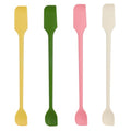 4pcs Mini Silicone Spatulas Set, Dual Sided Multifunctional Small Kitchen Scraper Long Spoon Reusable Stirrer for Jam Cake Cream Butter Icing Lotion (4 Colors) - color: color mixing