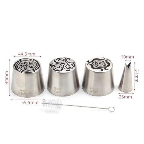 5 Pieces Stainless Steel XXL Russian Icing Nozzle Kit for Baking - color: SILVER SET11