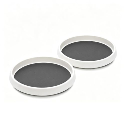 Lazy Susan Turntable Organizer 2 Pack - 10" Rotating Spice Rack Trays - size: 10 inch