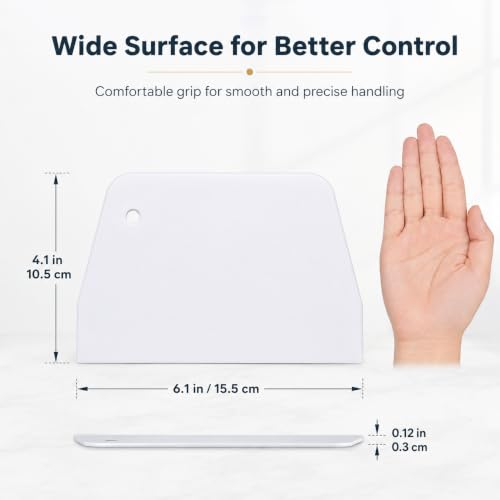 Tofficu 2Pcs Plastic Cake Scraper Set 6.1-Inch Icing Smoother - size: 15.5cm*10.5cm*0.3cm