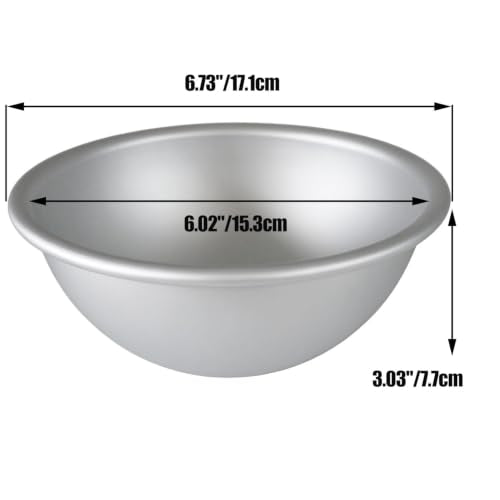 6 Inch Sphere Cake Pan, Hemisphere Anodized Aluminum Baking Mold - size: 6 Inch