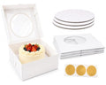 3 Set Cake Boxes with Cake Boards,10x10x5 Inches Bakery Boxes with Windows - color: White（10 Inch 3 Pack）
