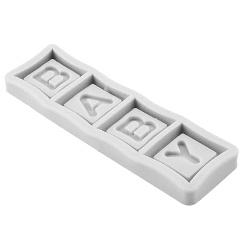 3D Baby Blocks Chocolate Silicone Mold BABY Letter Fondant Molds - color: Style E
