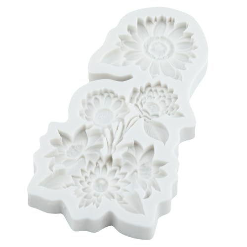 Flower Silicone Dahlia Peony Chrysanthemum Flower Fondant Mold - color: Style L