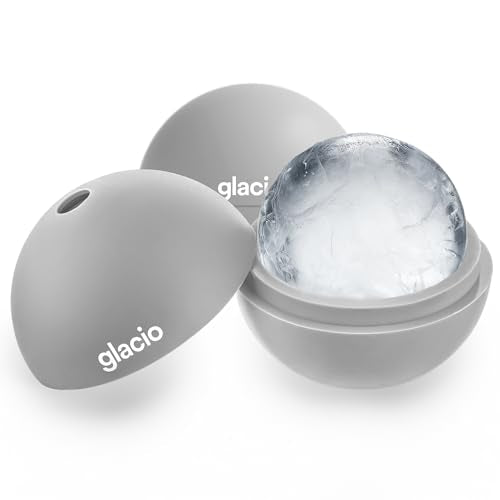 Round Ice Cube Molds, Large Whiskey Ice Ball Maker, Slow Melting - color: Ultra Clear 2PC (Gray)