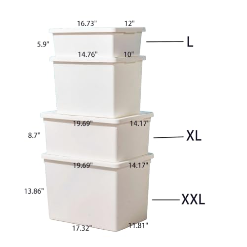 15 Quart Stackable Storage Box with lids, White - size: 2L