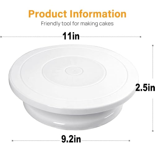 2 PCS Baking Supplies Cake Stand, 11 Inch Cake Decorating Supplies Rotating Stand, for Kitchen Cake Baking (White) - size: 2 PCS