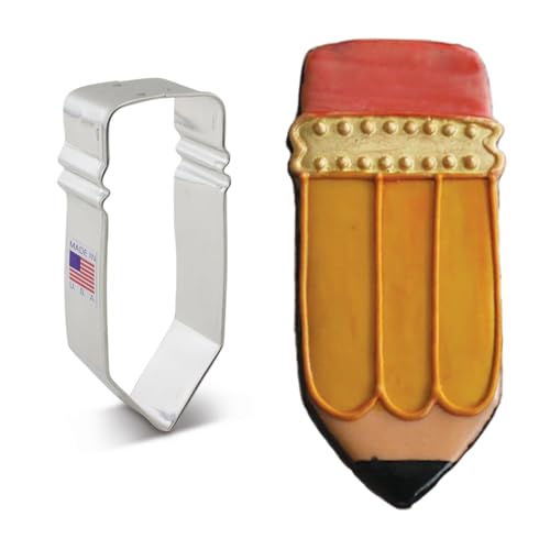 Ann Clark Back to School Pencil Cookie Cutter, 3-3/4” Made in USA - style: Pencil