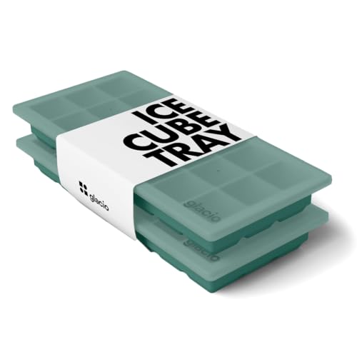 Ice Cube Tray with Lids, Small Silicone Molds for Cocktails & Drinks - color: Green