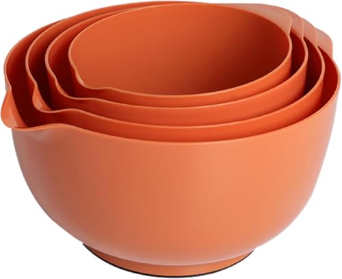 BoxedHome 4.5qt Mixing Bowls Set of 4 - color: Brownish Orange