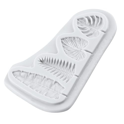 Tropical Leaf Silicone Mold Monstera Leaves Fondant Mold Set of 4 - color: Style B