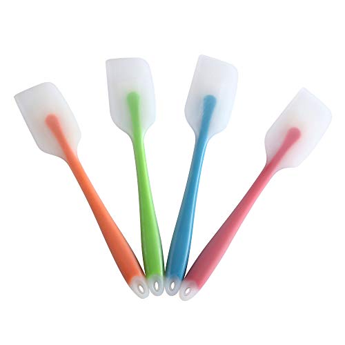 HiramWare Silicone Spatula Set of 4, Heat Resistant, Food Grade - size: 4 Small(Blue, Green, Orange, Red)