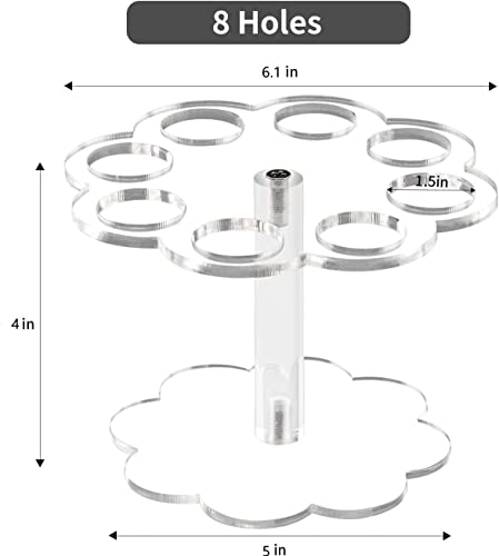 YestBuy 2 Pack Ice Cream Cone Holder Stand Cupcake Stand with 8 Holes Capacity Clear Clear Acrylic Cone Display Stand Weddings Baby Showers Birthday Parties Anniversaries Christmas Snack Tray - size: 8-Holes