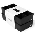 Ice Cube Molds, 2 Pack Silicone Trays for 8 Large Square Cubes - color: 2" Cube (Black)