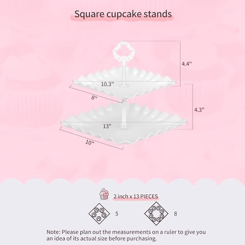 Pack of 11 NWK Cake Stand Set of Cupcake Stand, Tray & Table Cloth (White) - color: White