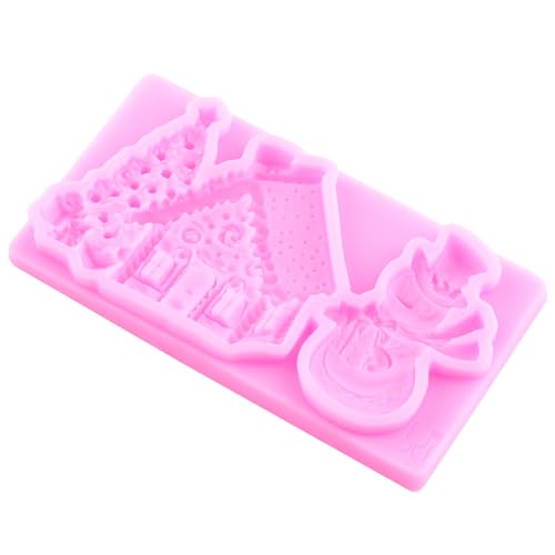 Mujiang Christmas Silicone Molds Xmas Tree Snowman Fondant Mold Set of 4 - color: Style A