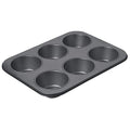 Chicago Metallic Professional 6-Cup Non-Stick Muffin Pan, Make up to 6 large muffins, cupcakes, quiches, egg cups, and more,14-Inch-by-10.25-Inch - size: 6-Cup, style: 6-Cup Muffin Pan