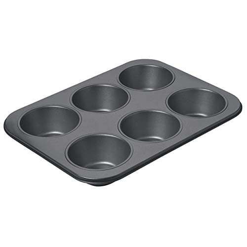 Chicago Metallic Professional 6-Cup Non-Stick Muffin Pan, Make up to 6 large muffins, cupcakes, quiches, egg cups, and more,14-Inch-by-10.25-Inch - size: 6-Cup, style: 6-Cup Muffin Pan