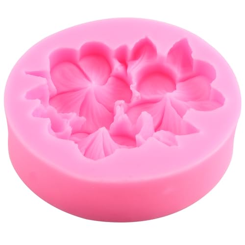 ZiXiang Flower Silicone Molds Hibiscus Plumeria Rose Fondant Mold Set Of 4 - color: Style D