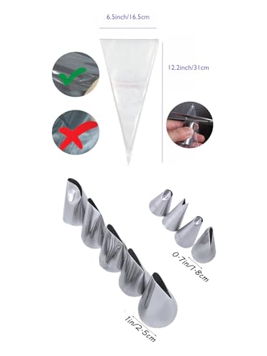 Petal Piping Tips Set 104 123 124 125 126 127 79 81 352 with Bags for Cakes - color: B