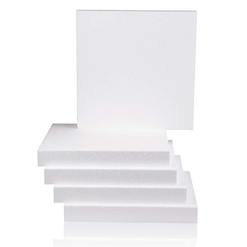 Silverlake 12x12x1.5 Craft Foam for Styrofoam Block Projects (5-Pack) - size: 12x12x1.5 inches