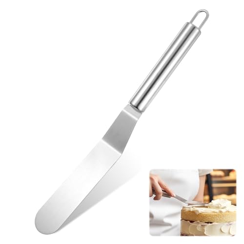 6" Offset Spatula, Stainless Steel Icing Spatula Angled Cake Spatulas Cake Icing Tools with Sturdy Handle Frosting Spatulas for Cakes Decorating, Baking, Pastry