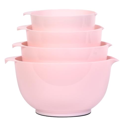 BoxedHome Mixing Bowls Set of 4, BPA Free Plastic,Microwave Safe, Pink - color: Pink