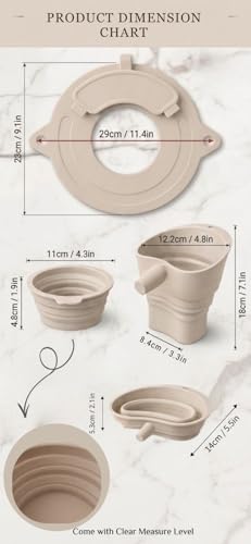 Premium Silicone Flour Funnel for Kitchen Aid Mixer with Mixer Bowl Cover