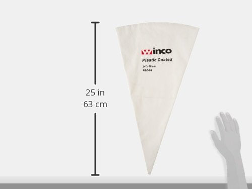 Winco PBC-24 Pastry Bag Cotton with Plastic Coating, 24-Inch,White,Medium - size: 24"