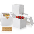 COTOPHER 5Pcs 6x6x6 In Mini Cake Boxes, Square Bakery Boxes with Window - color: White, size: 6x6x6inch