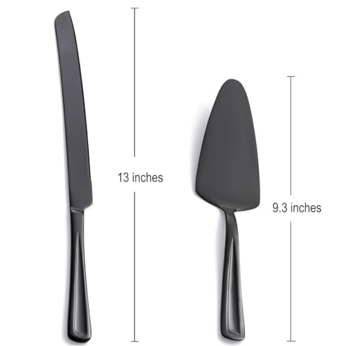 GoGeiLi Black Stainless Steel Wedding Cake Cutting Set - color: Black