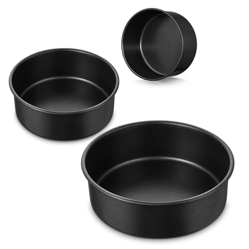E-far Cake Pan Set of 3(5/7/9 Inch), Nonstick Stainless Steel Cake Pans - size: 5-7-9 Inches