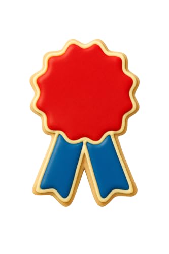 Award Ribbon Cookie Cutter with Easy Push Design (4.5 inches)