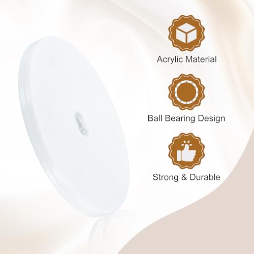 uxcell 4Pack Acrylic Lazy Susan Turntable, 6" Spinner Lazy Susan Turntable Organizer, Acrylic Ball Bearing Rotating Tray for Pantry Spice Rack Decorating, White - size: 6"