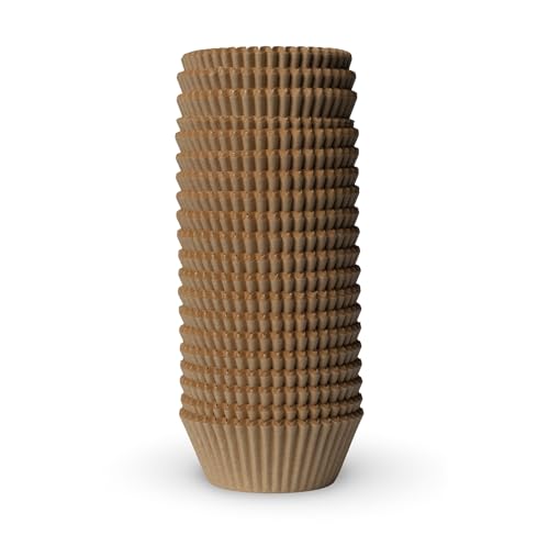 200 Paper Cupcake Liners, Muffin Liners or Baking Cups for Desserts, Muffins, Cupcakes and More Treats; Grease Proof, No Smell, Food Grade, Nut Serving Containers (Brown) - color: Brown