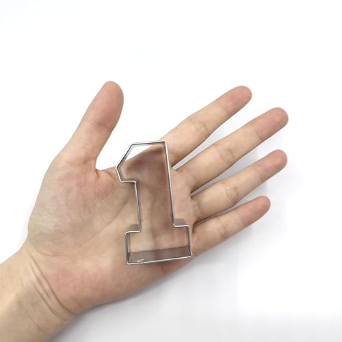 LILIAO Number One #1 Cookie Cutters 3-Pc Set, 3 Sizes: 6.1", 3.93", 2.36"