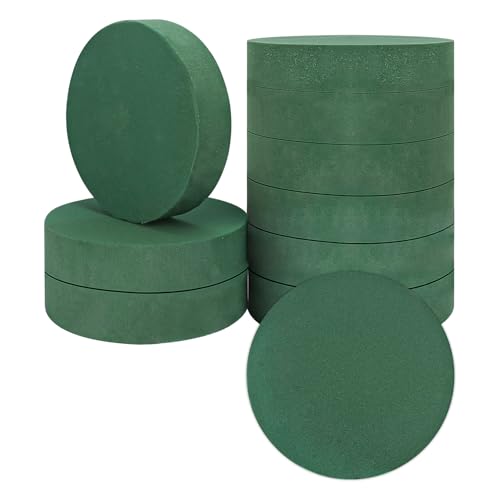 IHDYPPEW 10 PCS Floral Foam Blocks, 7 Inch Large Dry Round Green Floral Foam for Flower Arrangements, Perfect for Crafting, Floral Arranging, Weddings and Floral Creation - size: 7 Inch
