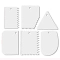 Cake Scraper, 6 Pcs Cake Smoother Scraper, Dough Scraper White - color: White