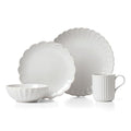 Lenox French Perle Scallop White Stoneware 4-Piece Dinnerware Set for 1 - color: White, style: 4-Piece Place Setting White