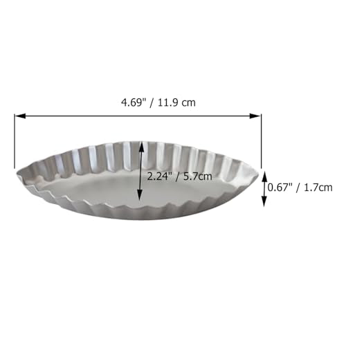 Aluminum Boat Tart Pan Fluted Oval Baking Mold, Small Wavy Tartlet - style: Bigger size 4.7"